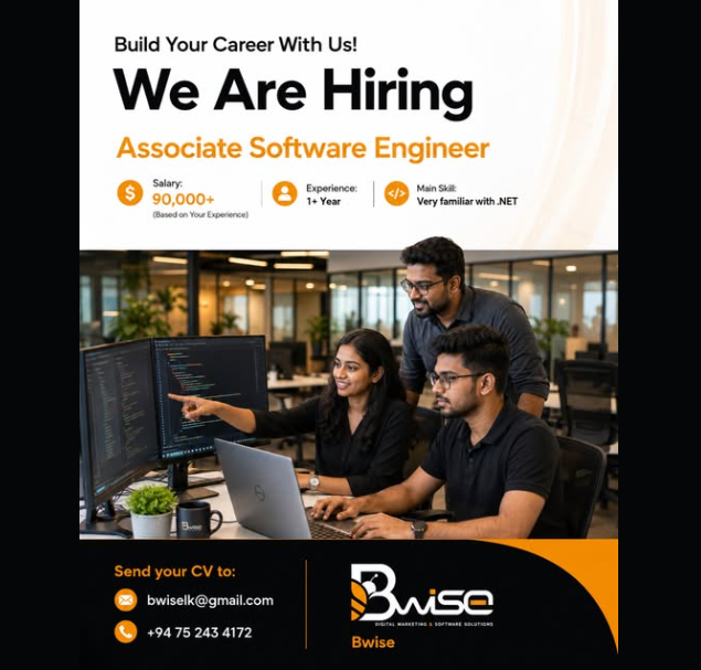 Associate Software Engineer Job Vacancy in Sri Lanka | .NET / ASP.NET Core | 1+ Year Experience | LK