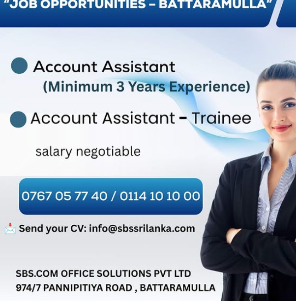 Account Assistant Jobs – SBS.com Office Solutions – Battaramulla
